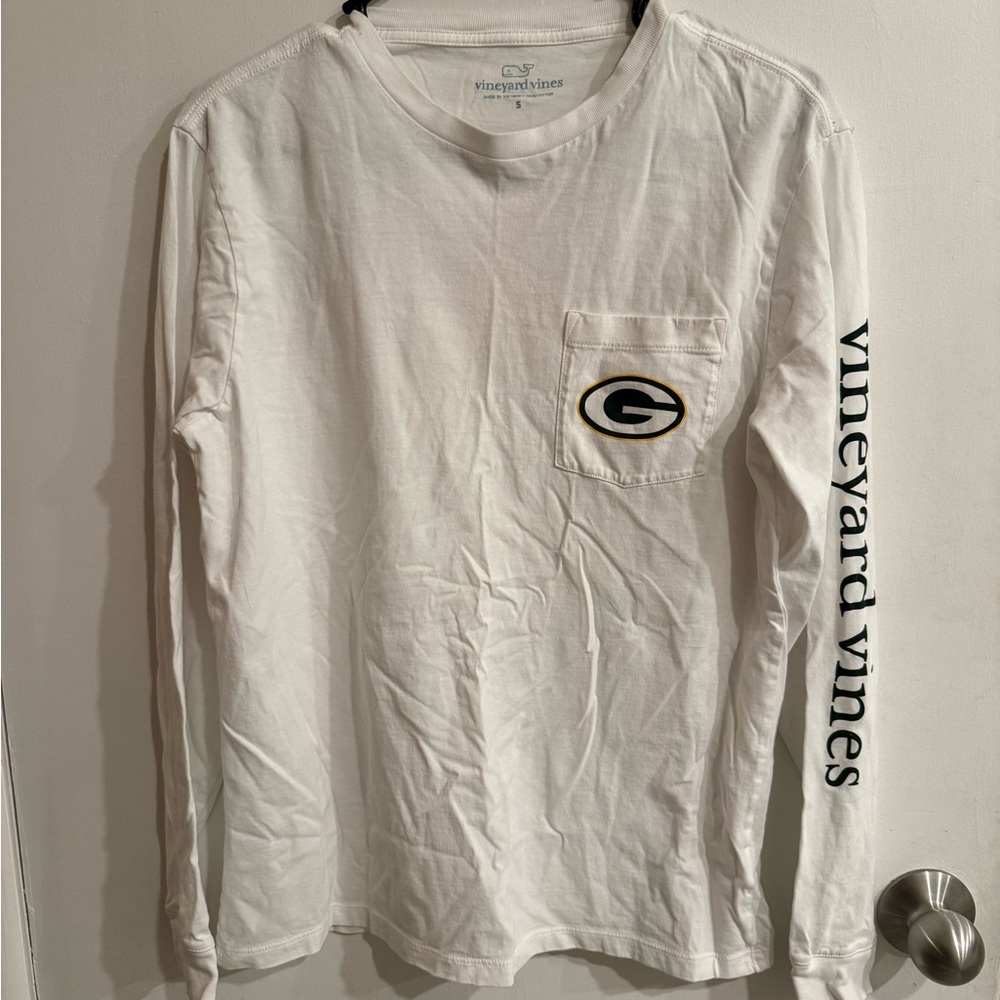 Vineyard Vines White Long Sleeve Men's Packers Shirt